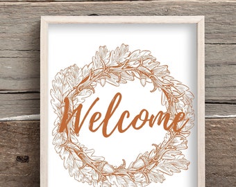 WELCOME FALL WREATH, Digital Art,Instant Download, Explore more designs now!