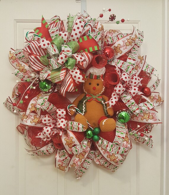 Christmas Wreath Winter Wreath Gingerbread Wreath Christmas | Etsy