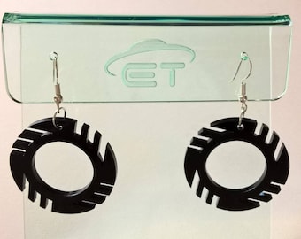 Modern Earrings, Industrial Style Earrings, Funky Earrings, Modern Jewellery, Laser Cut Earrings, Acrylic Earrings, Circle Earrings,