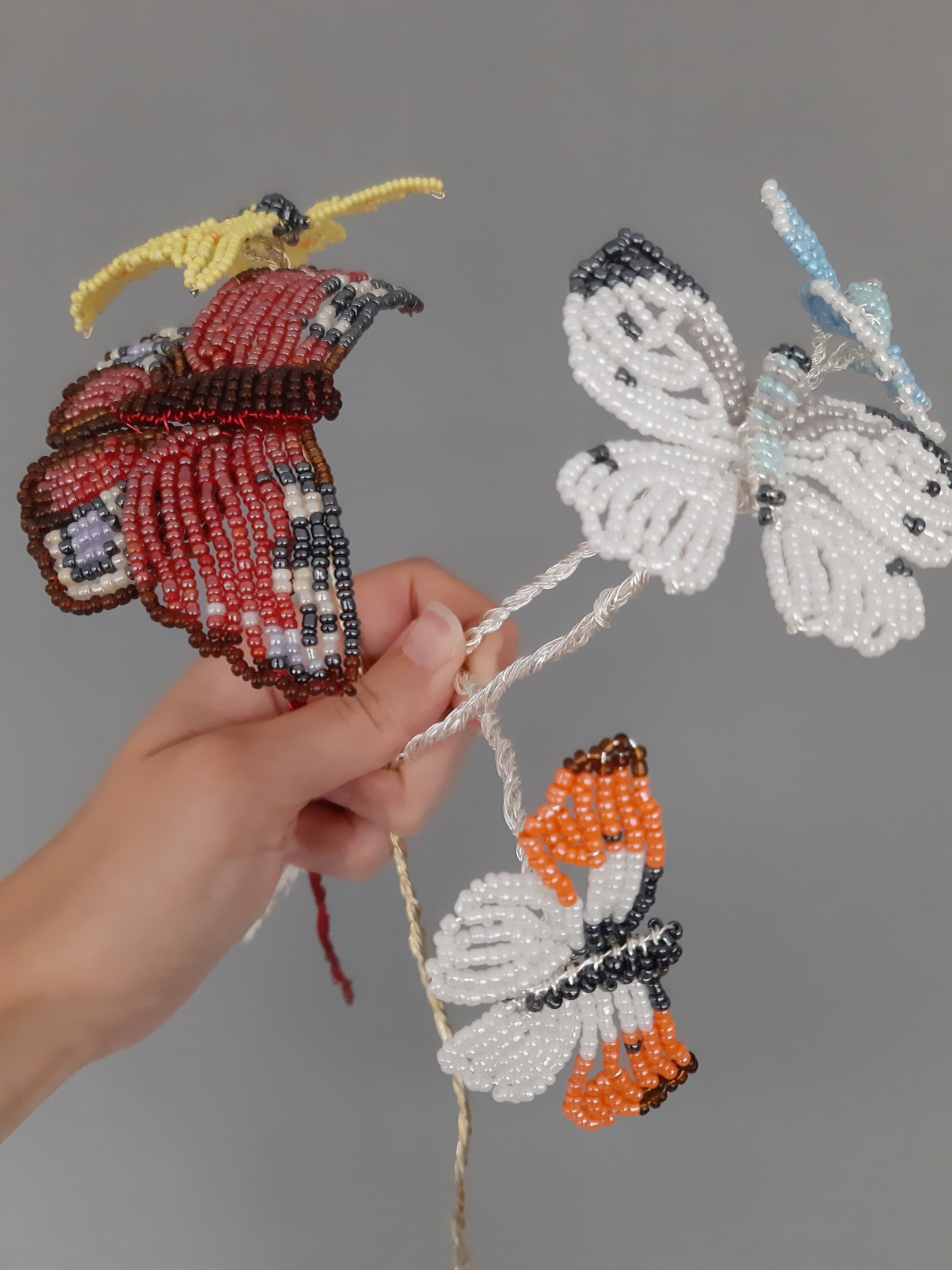 Orange Tip Butterfly French Beaded Butterfly Alternative Etsy