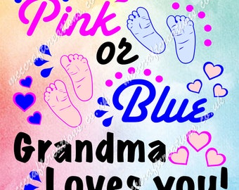 Pink Or Blue Grandma Etsy
