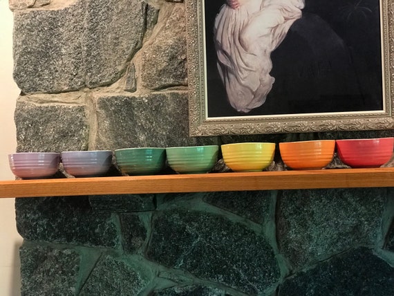 Hand Painted Lemon Yellow Glazed Pottery Bowl