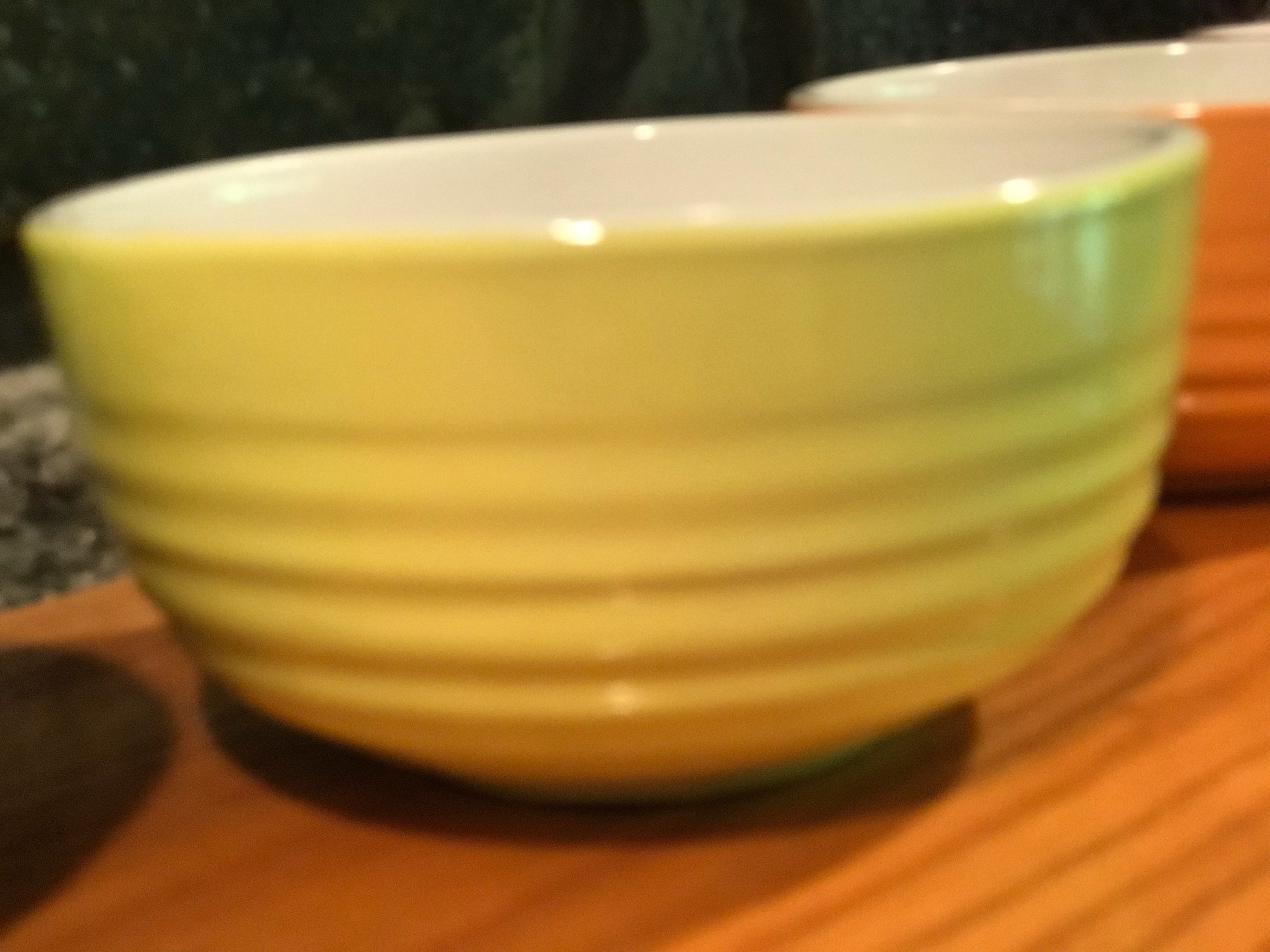 Hand Painted Lemon Yellow Glazed Pottery Bowl Etsy