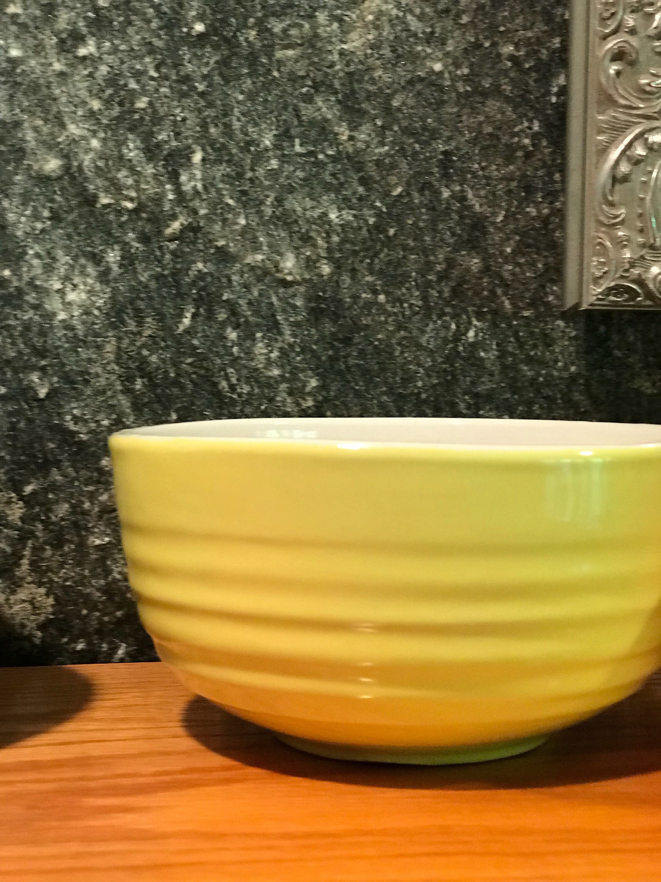 Hand Painted Lemon Yellow Glazed Pottery Bowl Etsy