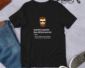 Funny Brown Beard Carpenter Gift for Men T-Shirt (Shipped from USA, UK, )