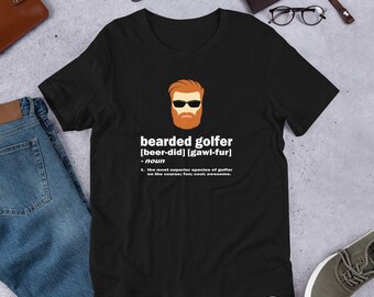 Bearded Golfer Gift Shirt for Red Hair/Auburn/Ginger Beards (shipped from USA, UK  )