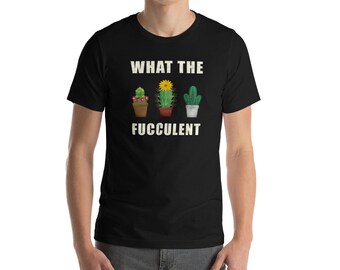 What The Fucculent Funny Succulents Cactus Vintage T-Shirt (Shipped from USA, Uk )