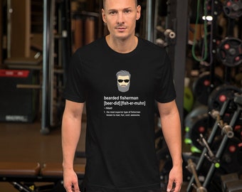 Funny Gray (Grey) Beard Fisherman Gift for Men T-Shirt (Shipped from UK, USA, )