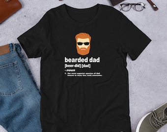 Funny Bearded Dad T-Shirt for Auburn/Red/Ginger Beards; Fathers Day Gift; Birthday Gift (shipped from USA, UK & )