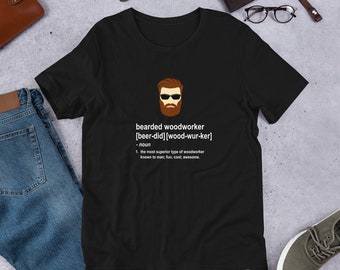 Funny Beard Woodworker Gift for Men T-Shirt (Shipped from USA, UK, )