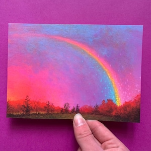 Rainbow Starfall - Impressão de cartão postal