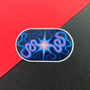 Star Oval Aufkleber