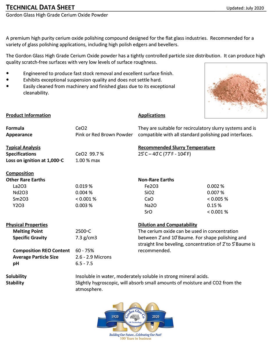 Premium Cerium Oxide, Optical Grade for Scuff, Marks and scratchs in Glass  and Mirrors