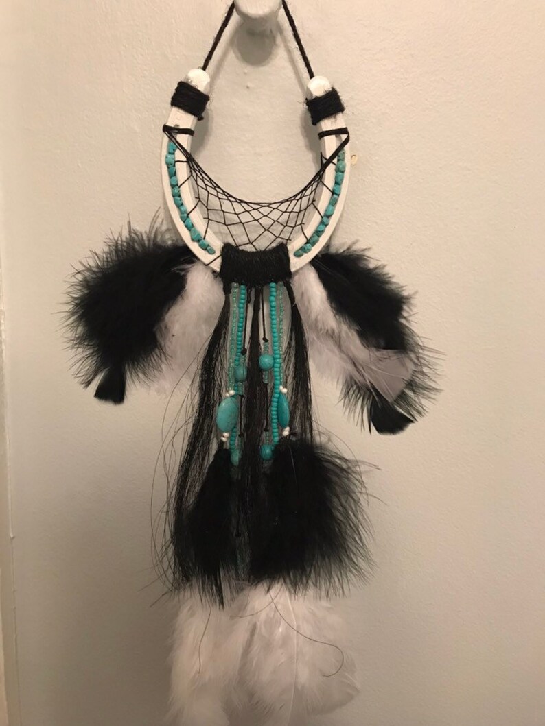 Custom made horseshoe dream catcher with real horse hair Etsy