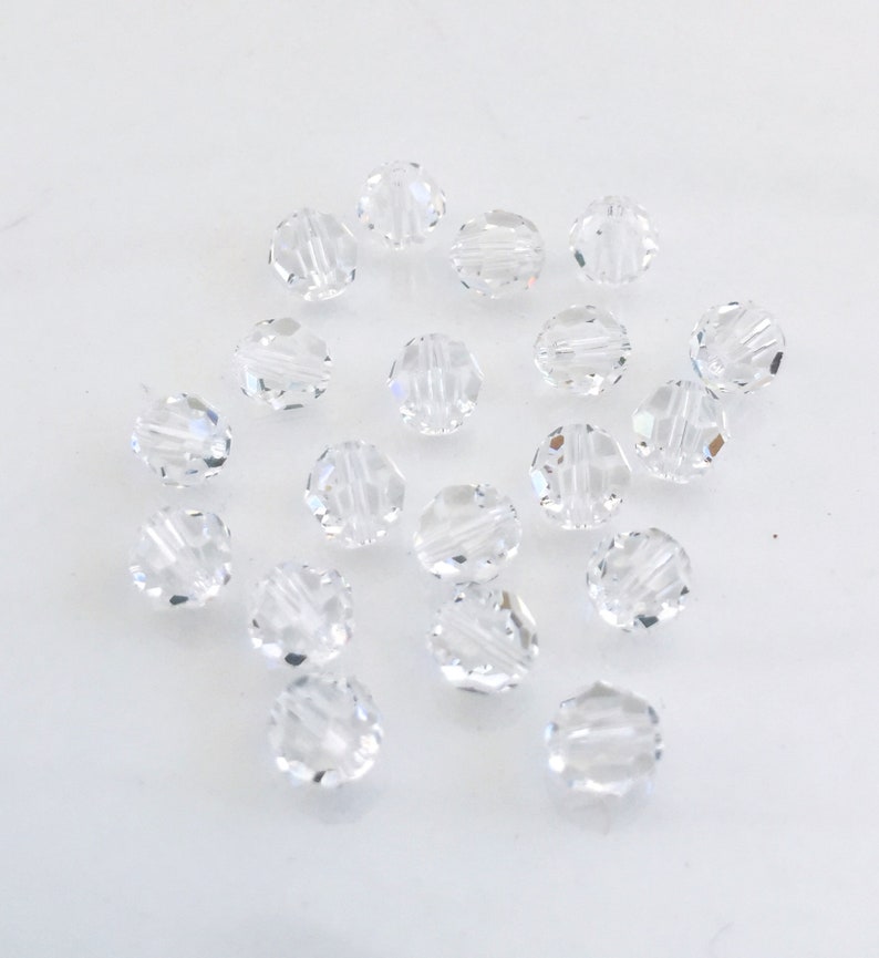 Swarovski faceted crystal 5mm round clear bead 5000 36pc | Etsy