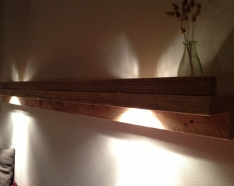 Lumber furniture, wall lamp made of recycled lumber