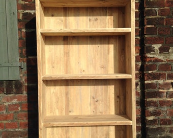 Shelf made from recycled, old timber, scaffolding board