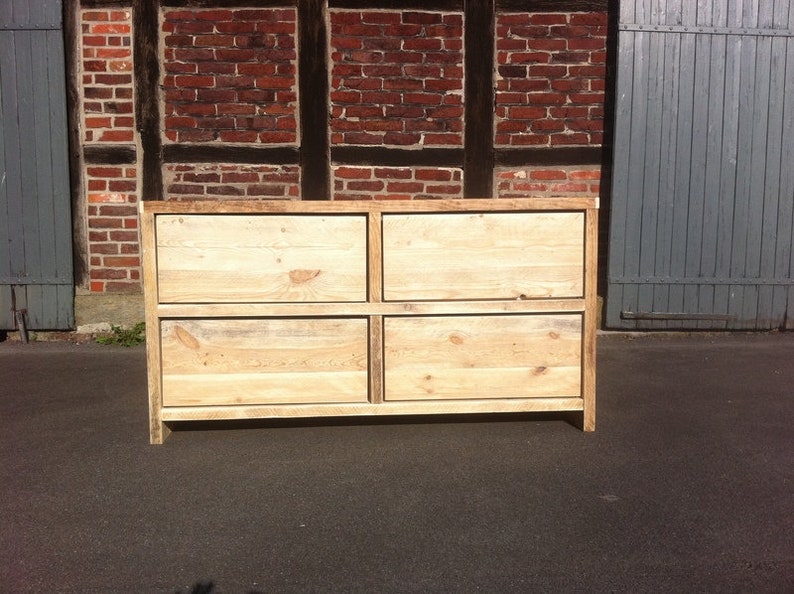 Console made of recycled, old lumber, wash basin, image 2