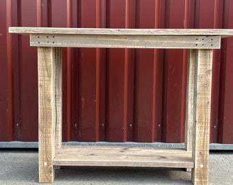 Construction timber, sideboard, console for the kitchen, garden, hallway, side table, console table, bar table, shelf, chest of drawers, washbasin, old wood furniture