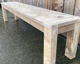 Bench, bench made of reclaimed wood, lumber, kitchen bench, garden bench