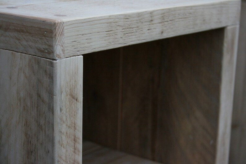 PAIR of timber side tables, bedside cabinets, stools image 3