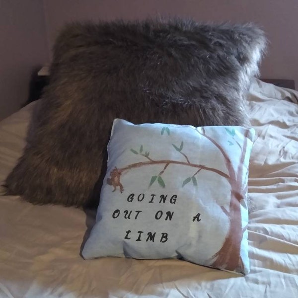 Going Out on a Limb Decorative Hand Painted Throw Pillow