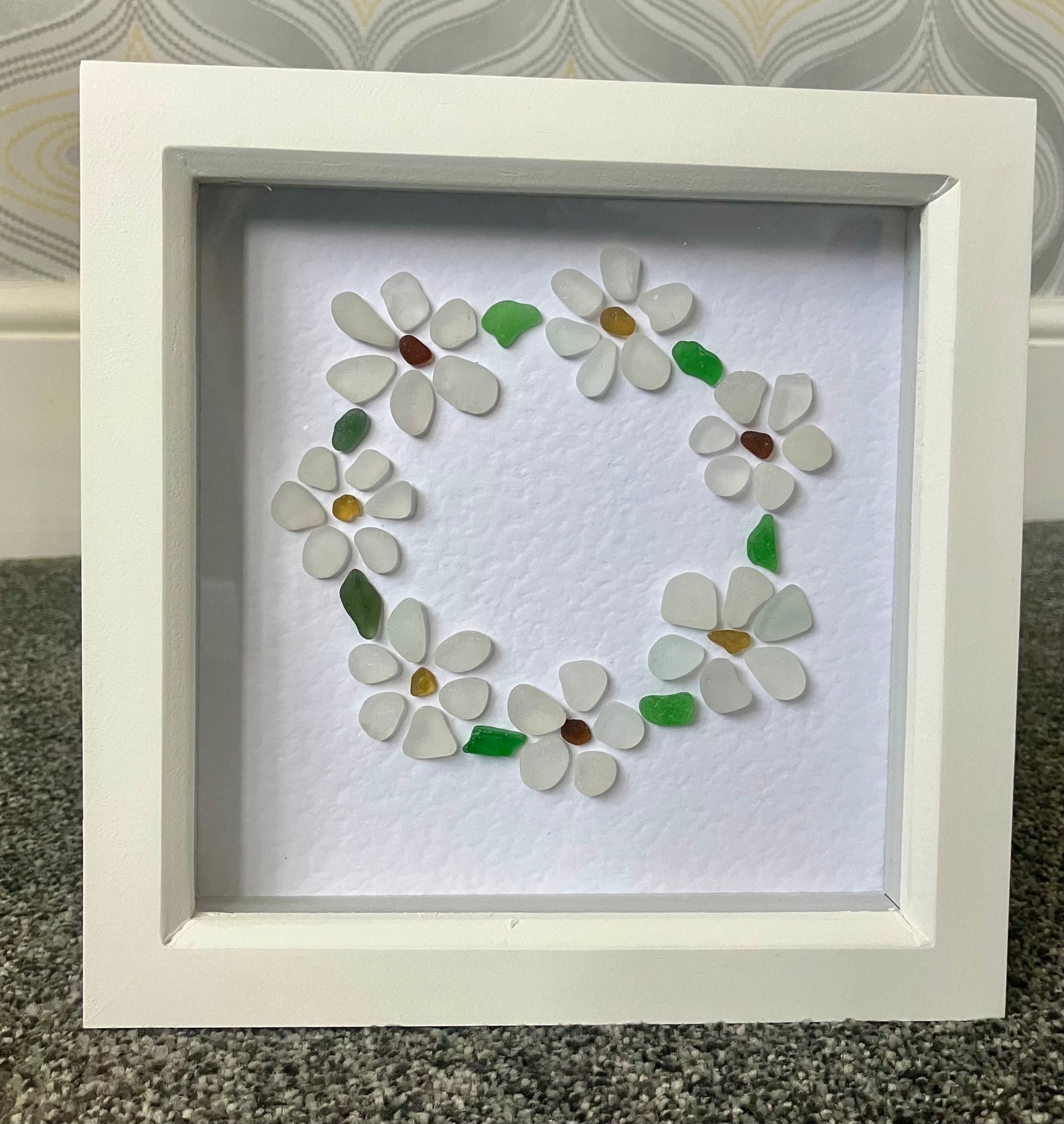 Sea Glass Art, Sea Glass, Sea Glass Picture, Handmade, Beach, Wall Art
