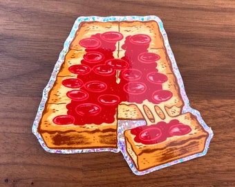 Detroit-Style Pizza Holographic Glitter Sticker