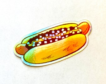 Detroit Coney Dog Holographic Sticker