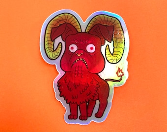 Demon Dog Holographic Sticker
