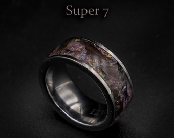 Amethyst-Schmuck, Super-Seven-Ring, Schmuck, Heilkristall-Ring, Glowstone-Ring, Heilkristall-Schmuck, Weihnachtsgeschenk für Schwester