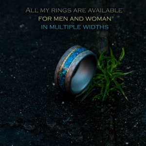 Glow in the dark. mens opal ring. Galaxy opal. Tungsten ring for men. meteorite opal ring. wedding band men. ring with opal inlay