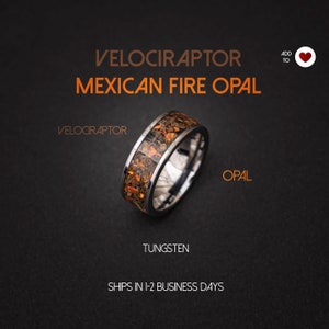 Velociraptor Dinosaur Bone Ring, Mexican fire opal, Meteorite Dinosaur Bone ring, Meteorite Ring, Silver ring, Handmade meteorite jewelry