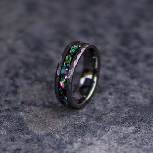 Abalone tungsten ring, tungsten ring, Abalone ring mens wedding band, Abalone shell, personalized ring. image 3