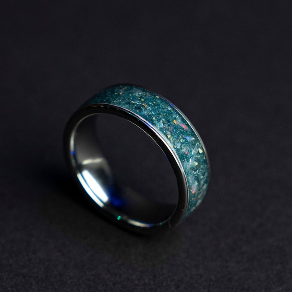 bague de fiançailles aigue-marine, bague aigue-marine hommes, anneau, cristaux de guérison, cristal brut, bijoux en cristal de guérison, bijoux de guérison.