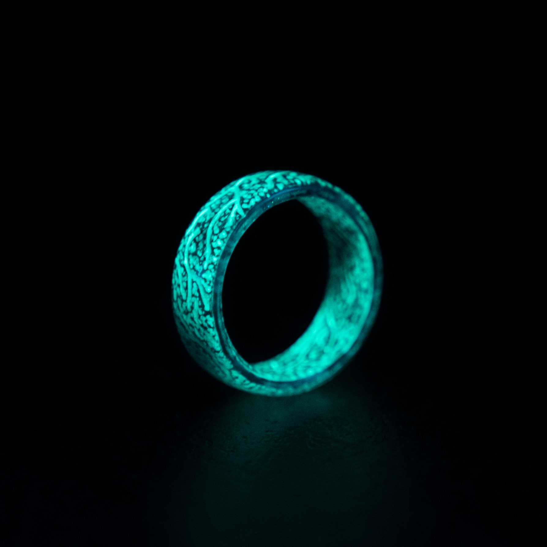 Glow in the Dark Ring Glow Ring Resin Ring Epoxy Ring Blue | Etsy