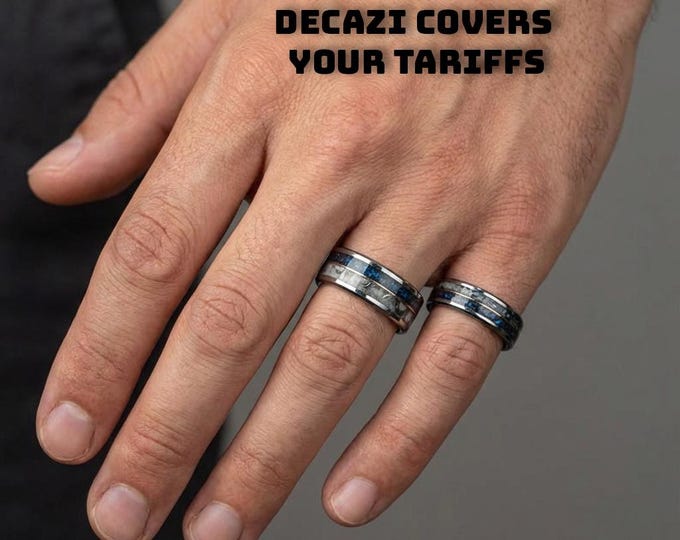 Moonstone mixed with Muonionalusta meteorite and Galaxy Opal divided by 18K goldwire, Moonstone Tungsten Ring, moon ring, Men's Wedding Band