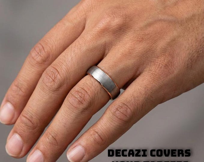 Tungsten wedding ring set, minimalistic wedding ring, gunmetal ring, engagement ring, simple wedding rings, wedding bands, ring set