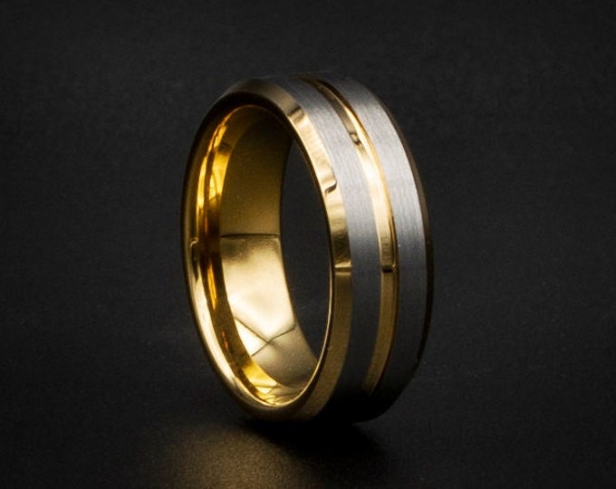 Gold tungsten ring, Cheap wedding ring, unique wedding band, cheap ring, couple ring, cheap jewelry, cool man, mens wedding