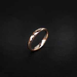 Rose Gold 4mm Faceted Tungsten Ring - womens Wedding Band, Womens Engagement, Men&#39;s Ring, Promise Ring, female engagement ring | Decazi