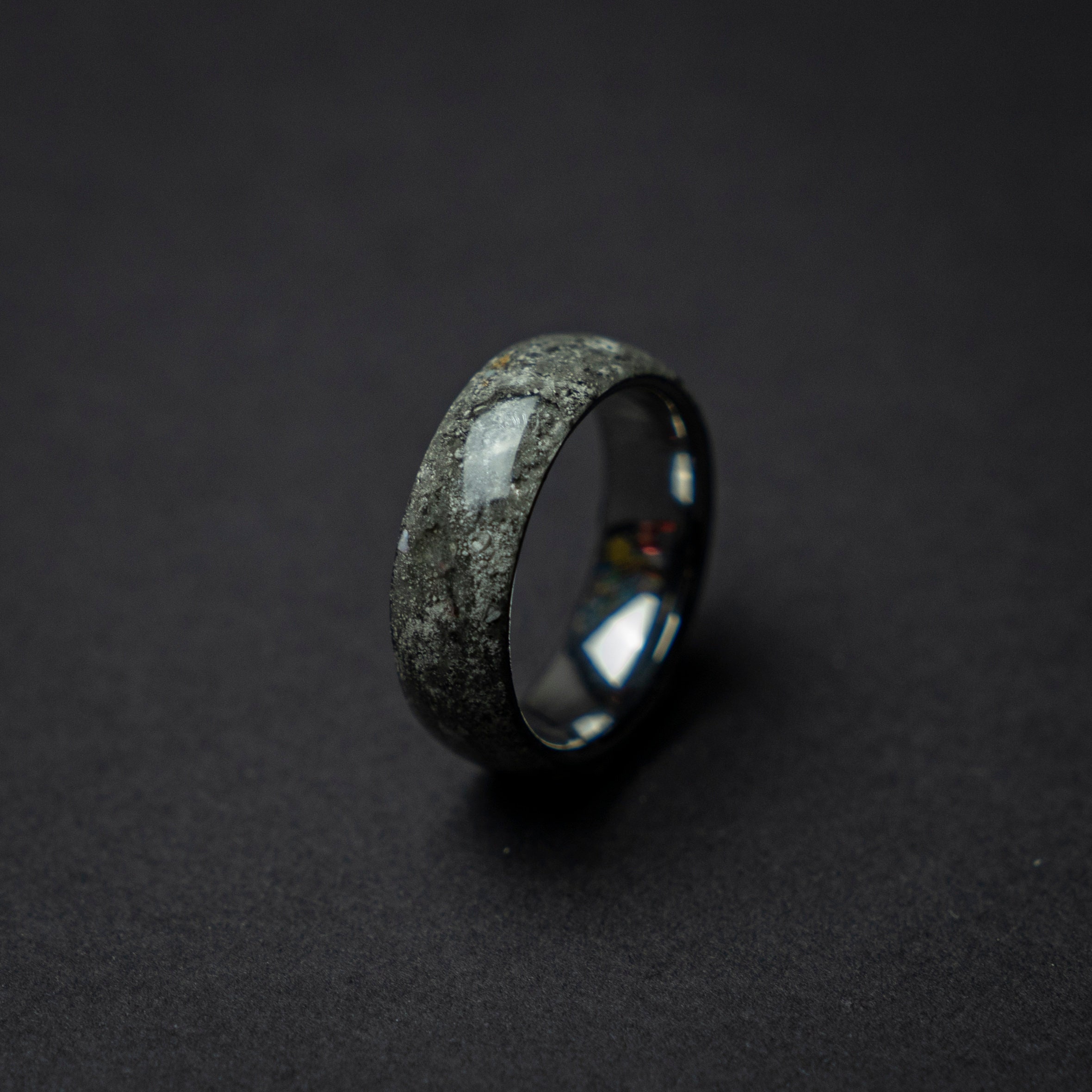 Men's Meteorite Wedding Band, Lunar Jewelry for Him, Tungsten ...