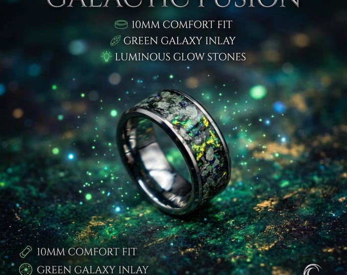 Glowstone ring, valentines day gift for him, Glow in the dark ring, Valentine gift, blue opal ring,  Mens wedding band, Unique mens rings.