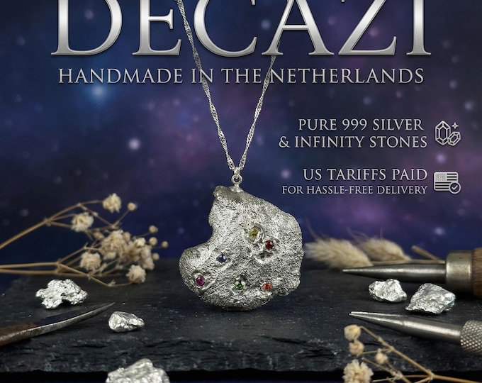 Infinity Zirconia Pendant – Hand-Hammered Silver Necklace – CZ Artisan Jewelry