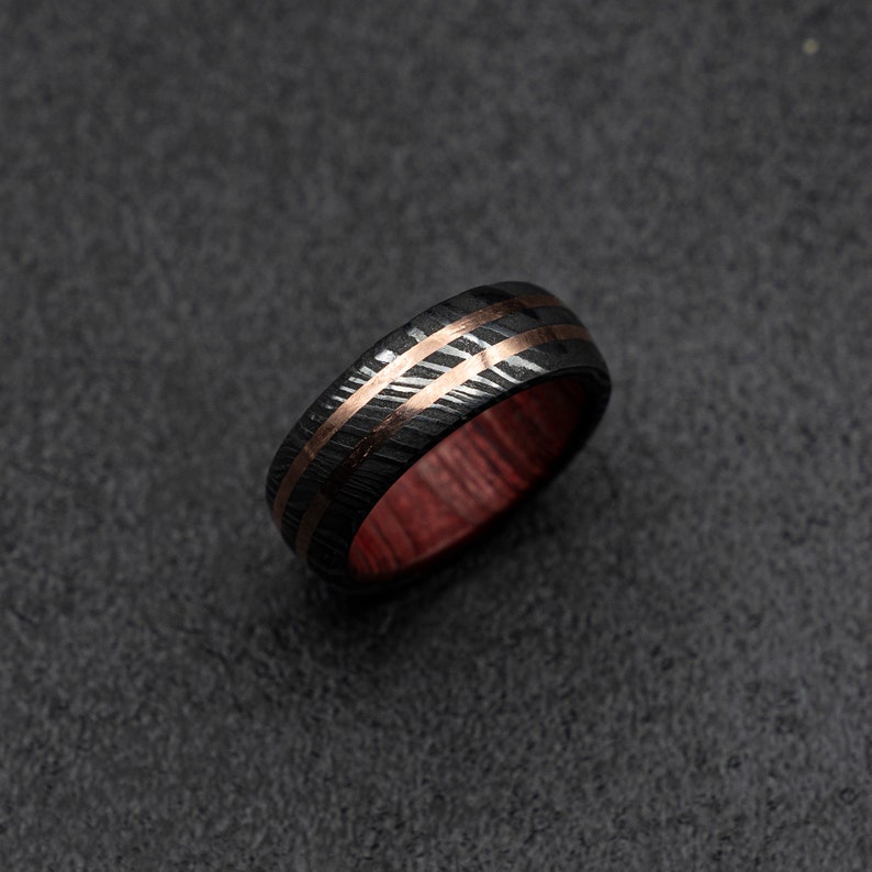rustic mens ring men/'s rustic ring Damascus ring mens damascus steel and mens ring mens wedding band gun metal