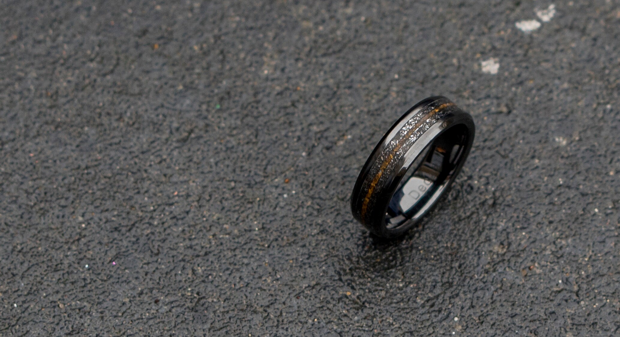 His &amp; Hers Minimalist Crystal Wedding Ring, Tungsten Thumb Ring for Him