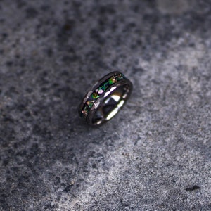 Abalone Wolfram Ring, Wolfram Ring, Abalone Ring Herren ehering, Abalone Muschel, personalisierter Ring. Bild 7