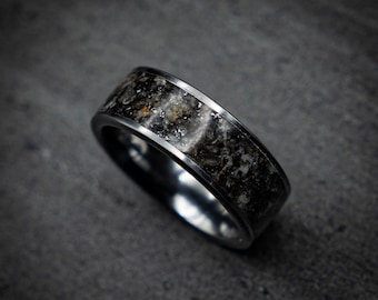 meteorite ring, gift for him, engagement rings,  Meteorite mens ring, Mens wedding band, Mens meteorite ring,  mens wedding band.