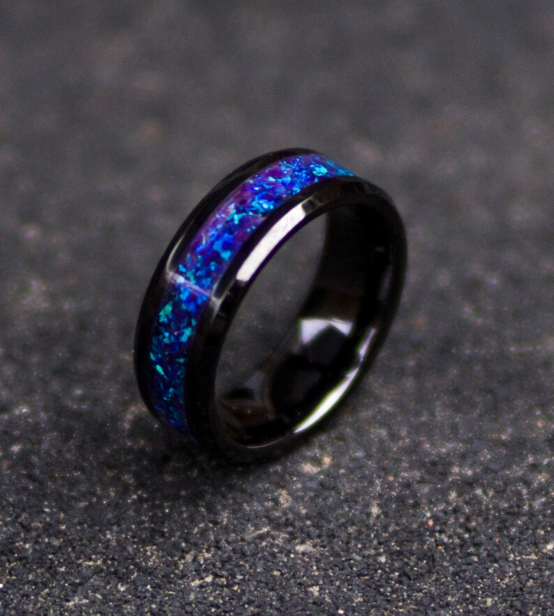 8mm Stainless Steel Tungsten Ring Man Band W//Carve Hook Up Pattern Size 7-13