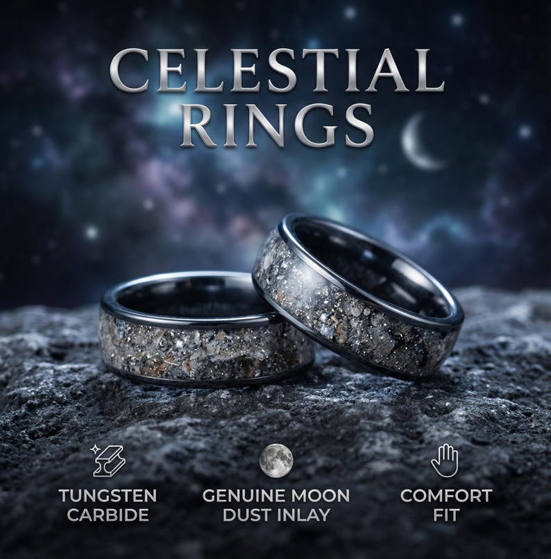 Moon Meteorite Lunar Jewelry | Inspired by James Webb | Unique Cosmic Accessories