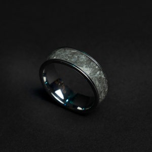 Men's Moonstone Tungsten Ring, Celestial Jewelry, Anniversary Gift for Him, Rainbow Moonstone Raw Gemstone Ring, Couples Galaxy Band Ring